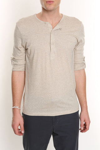 Oatmeal Henley Tee