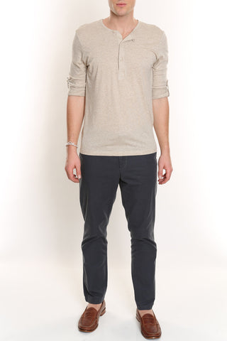 Oatmeal Henley Tee